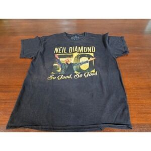 Neil Diamond T-Shirt Mens Large Black 50 Year Anniversary World Tour Graphic Tee